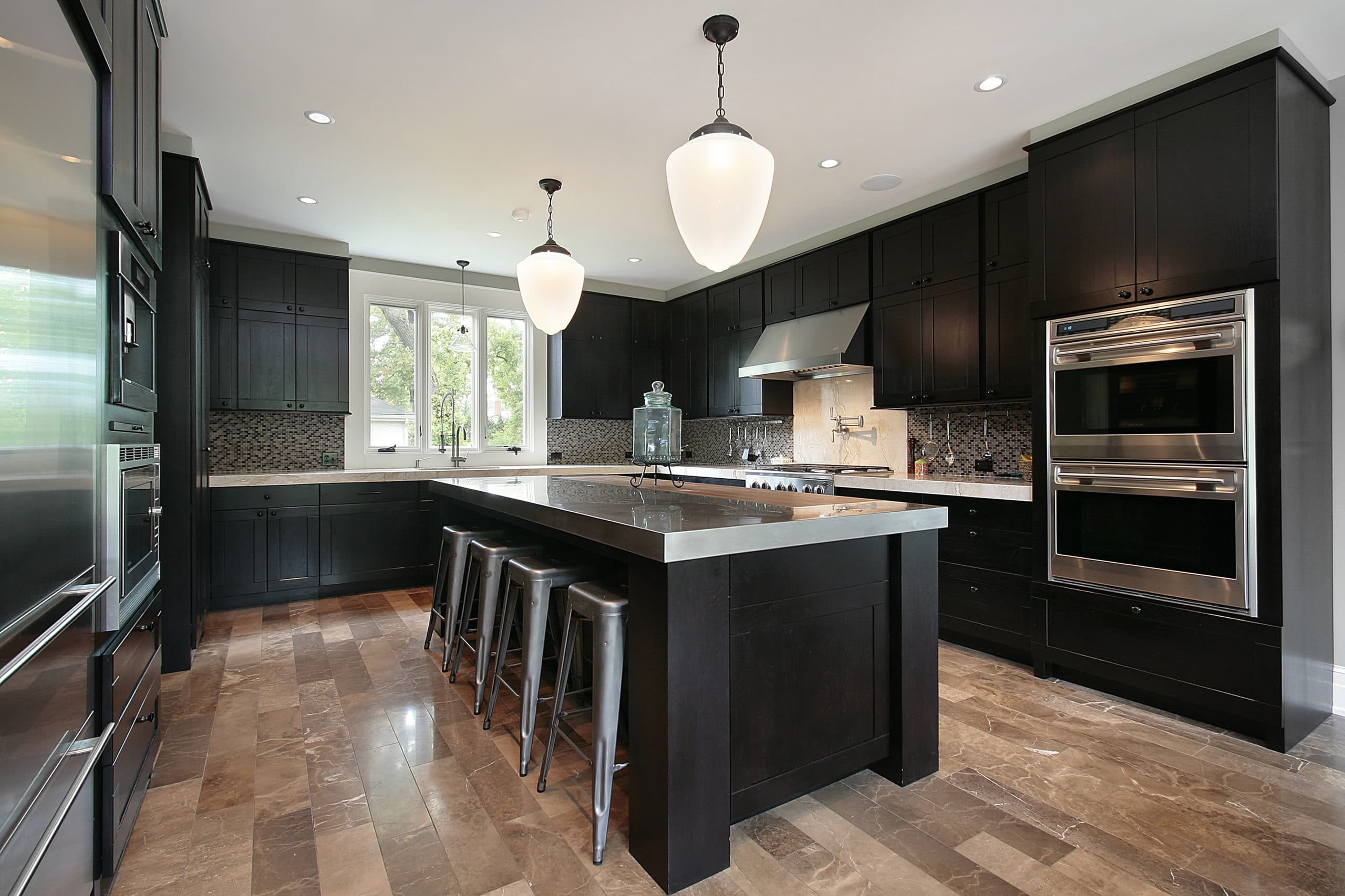 Kitchen Remodeling Falls Church VA promo in luxury home with dark wood cabinetry