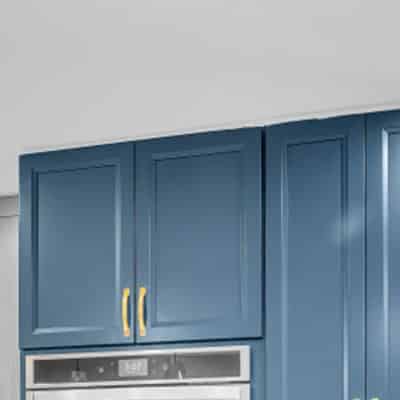 Blue wall cabinets