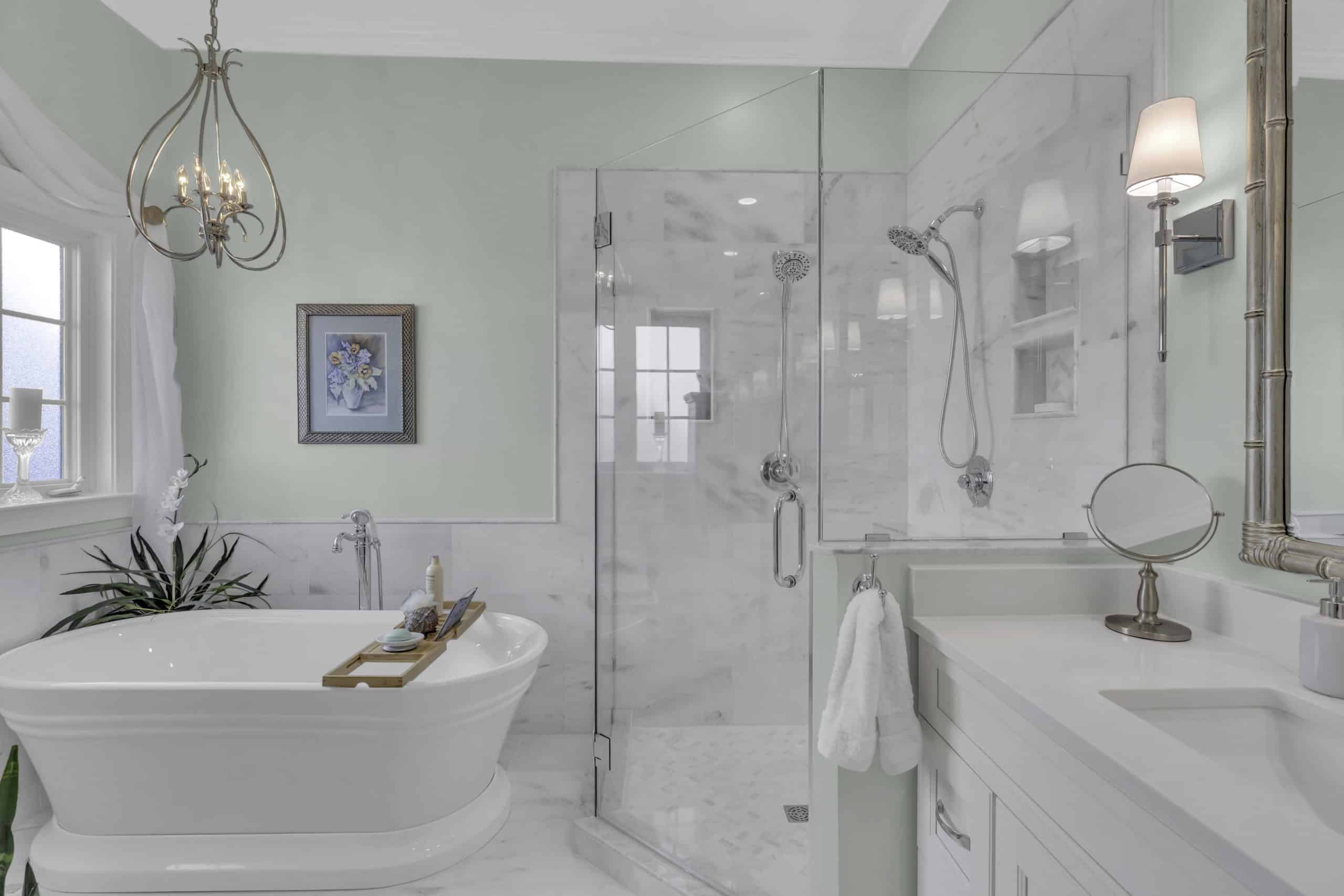 Luxurious White bathroom project in northern virginia