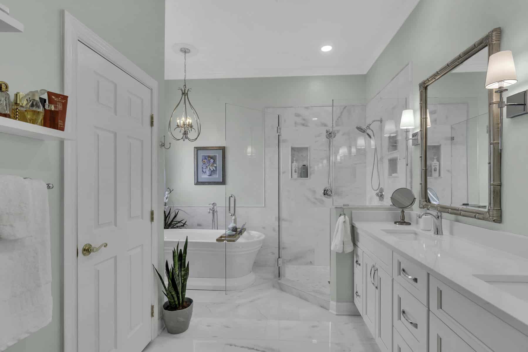 White bathroom project in northern virginia