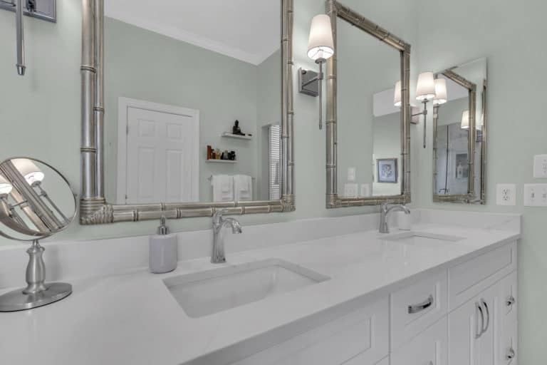 White bathroom project in northern virginia