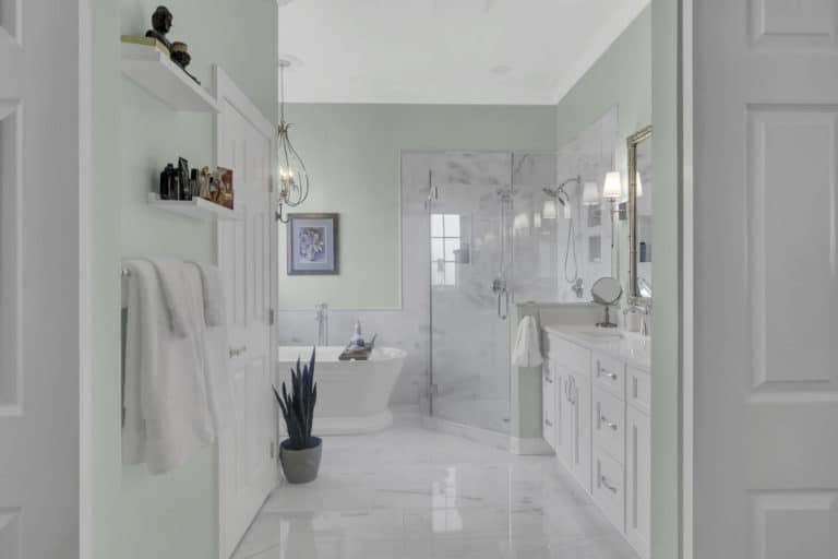 White bathroom project in northern virginia