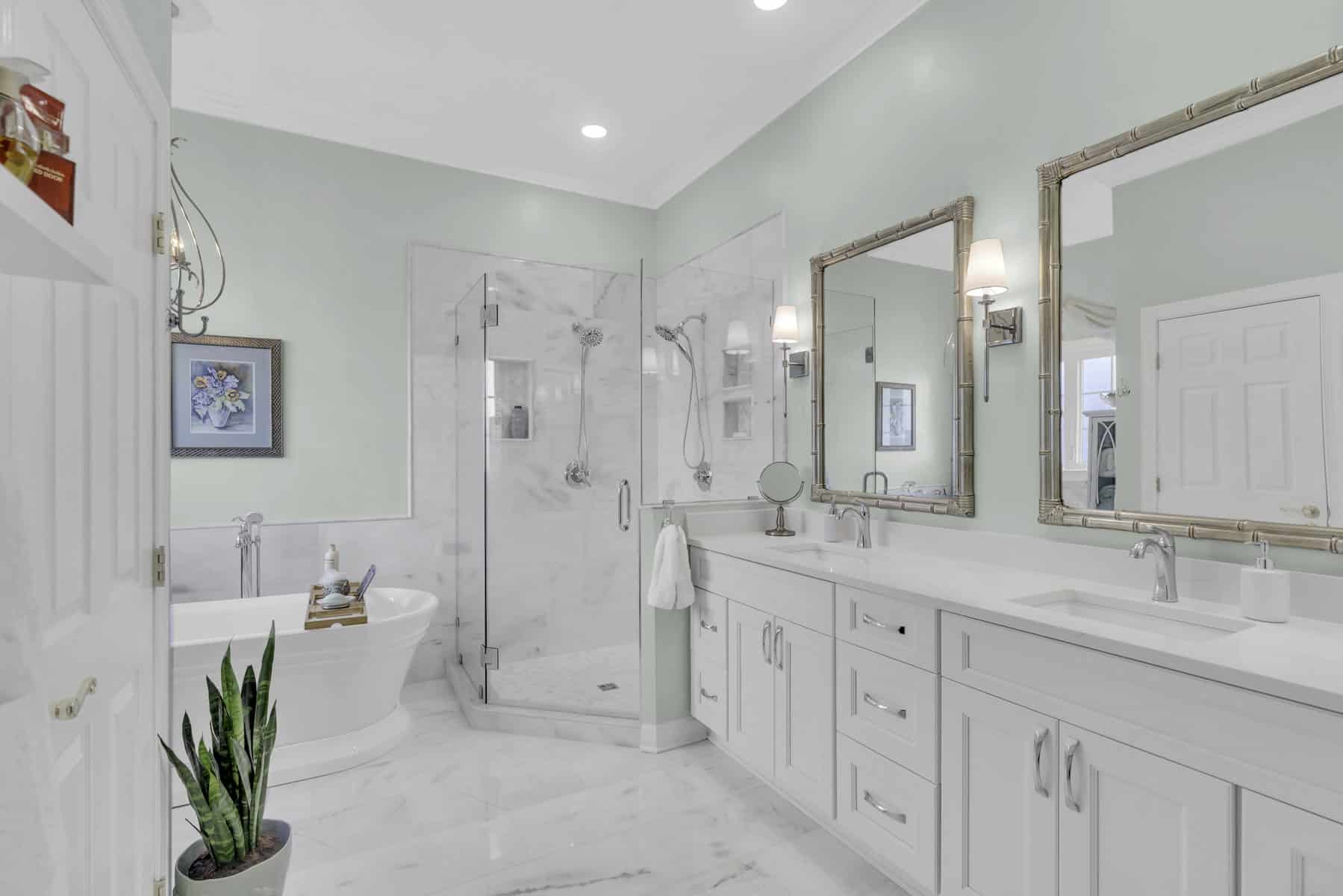 Luxurious White bathroom project in northern virginia