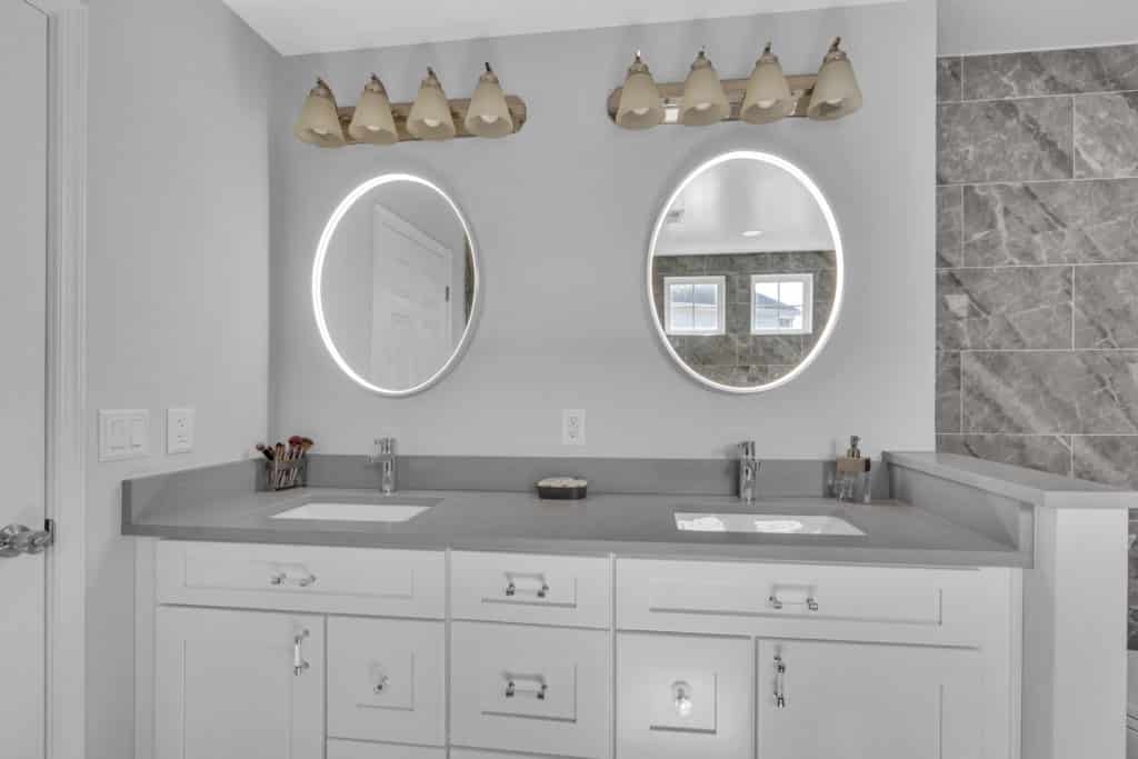 Luxurious bathroom with double-sink vanity