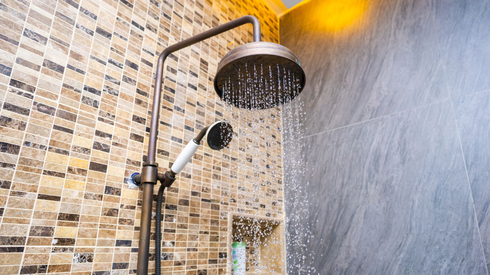 Shower head pouring water