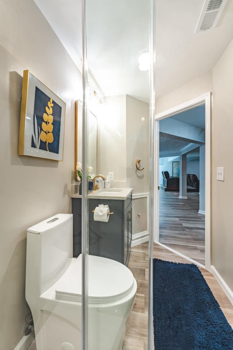 Bathroom with toilet and vanity