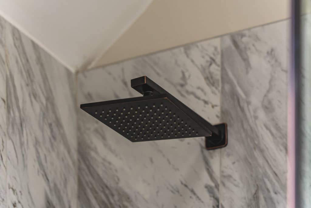 Shower head with tiles surround