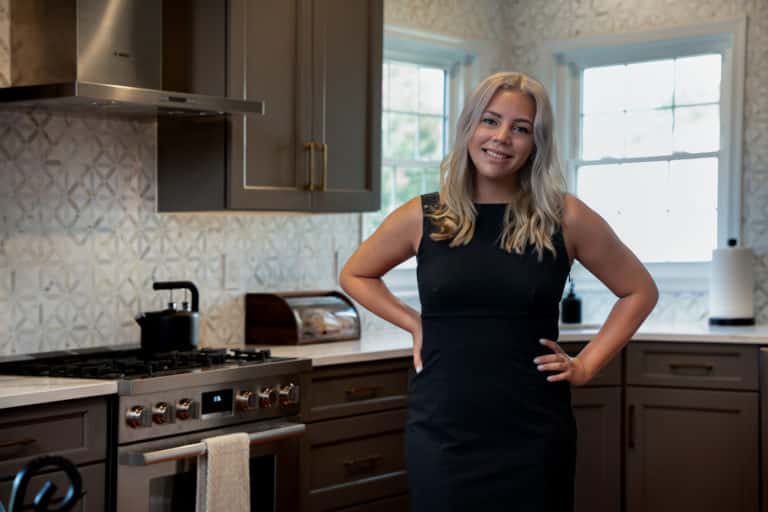 Female standing in Kitchen Renovation Project Waldorf Maryland