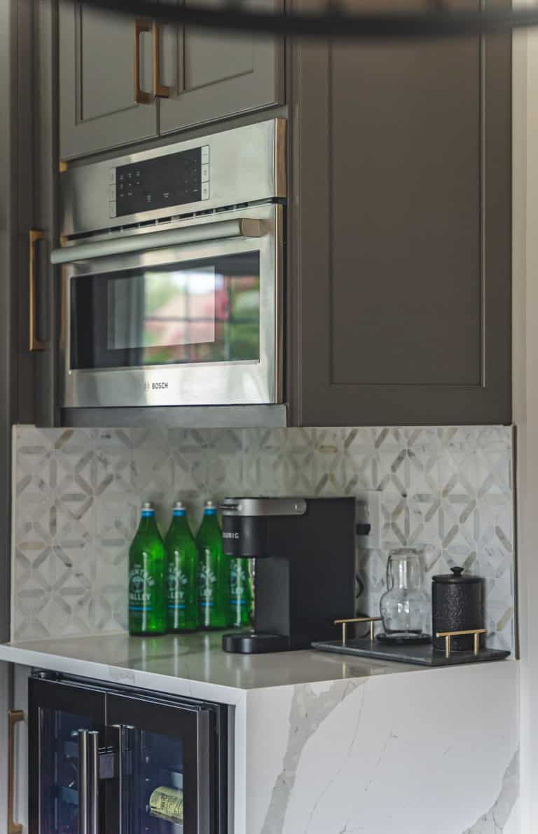 kitchen with grey shaker cabinets