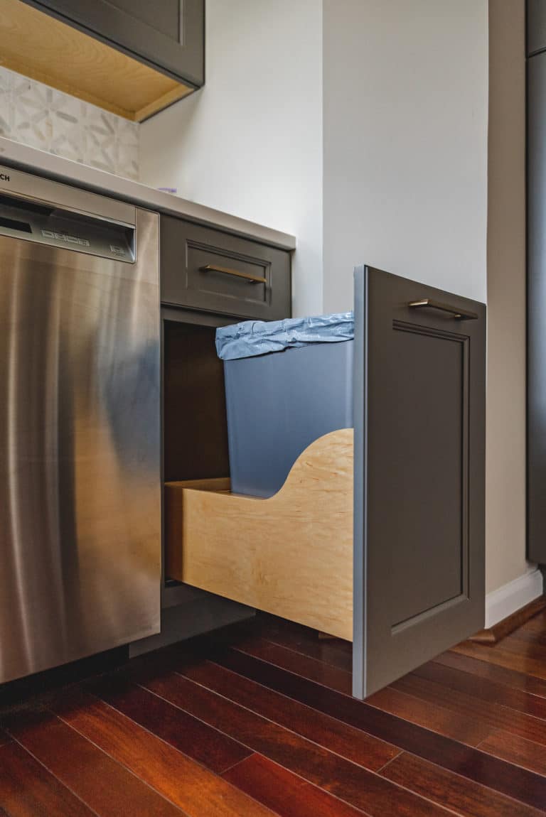 Cabinet with pull out drawer