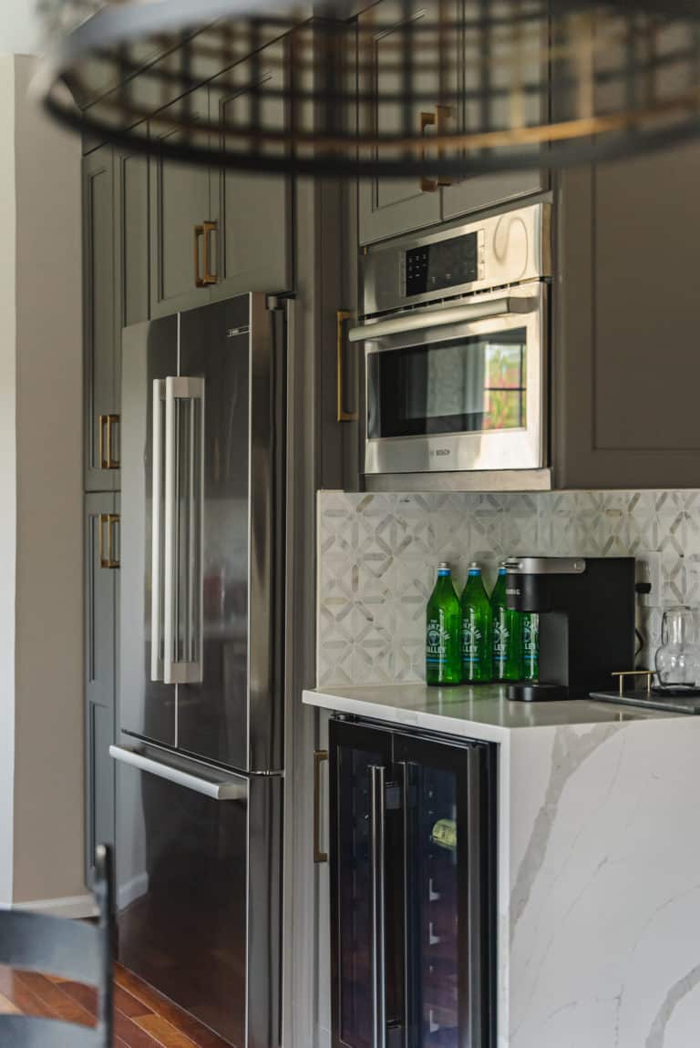 kitchen with grey shaker cabinets