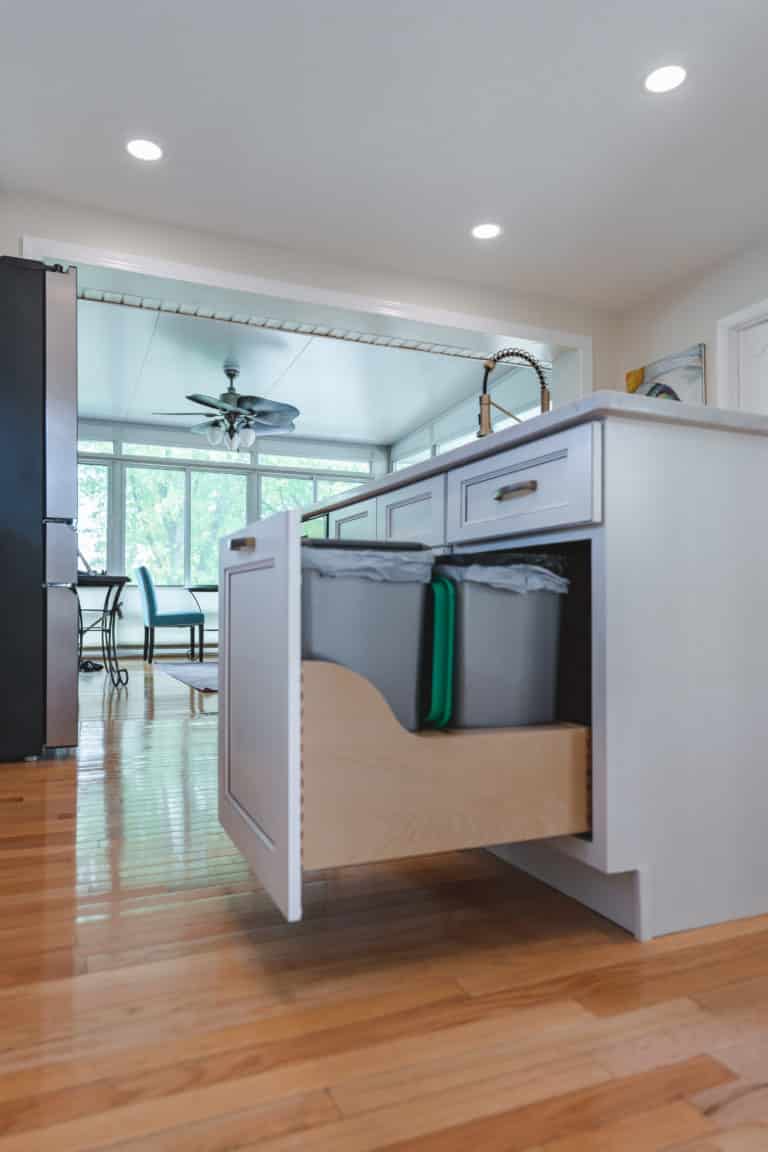 Elegant kitchen with white countertop and white cabinets