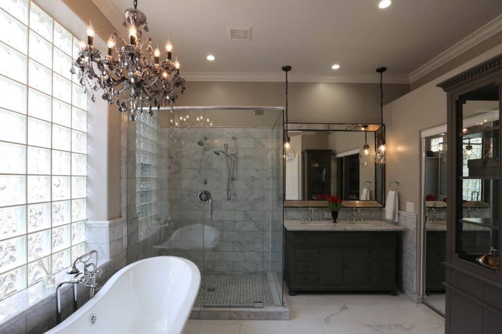 Bathroom shower remodeling cost with tub and vanity
