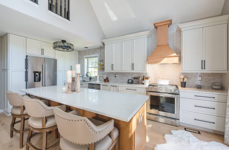 White countertop on Kitchen and Bathroom Project in Louisa, VA