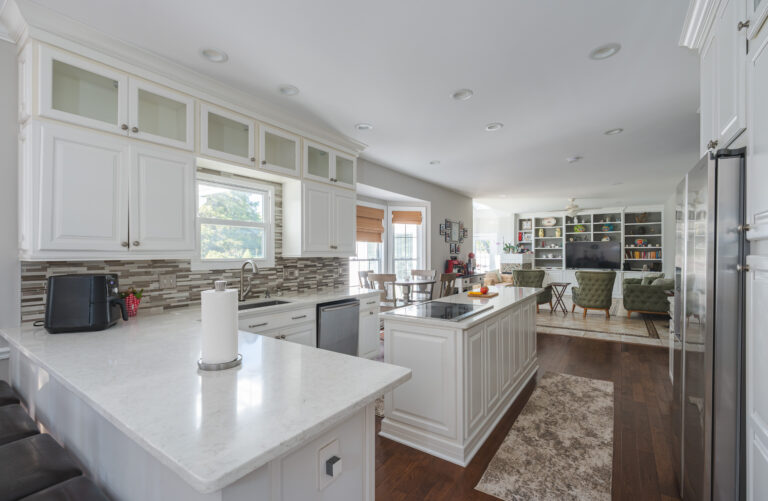 L type white countertop Kitchen Remodel In Nokesville, VA