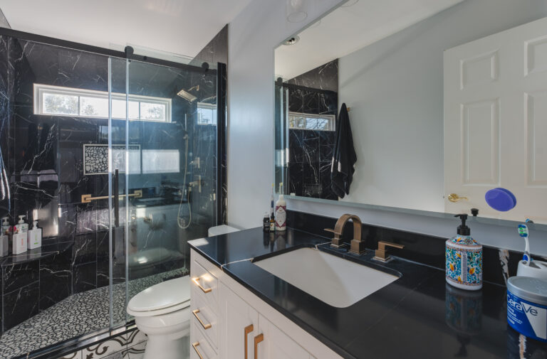 Bathroom Remodel In Nokesville, VA with black countertop