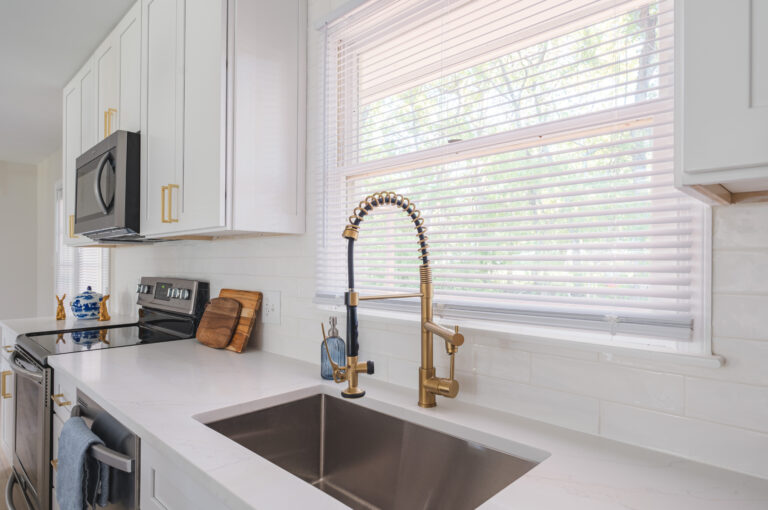 Gold faucet and sink