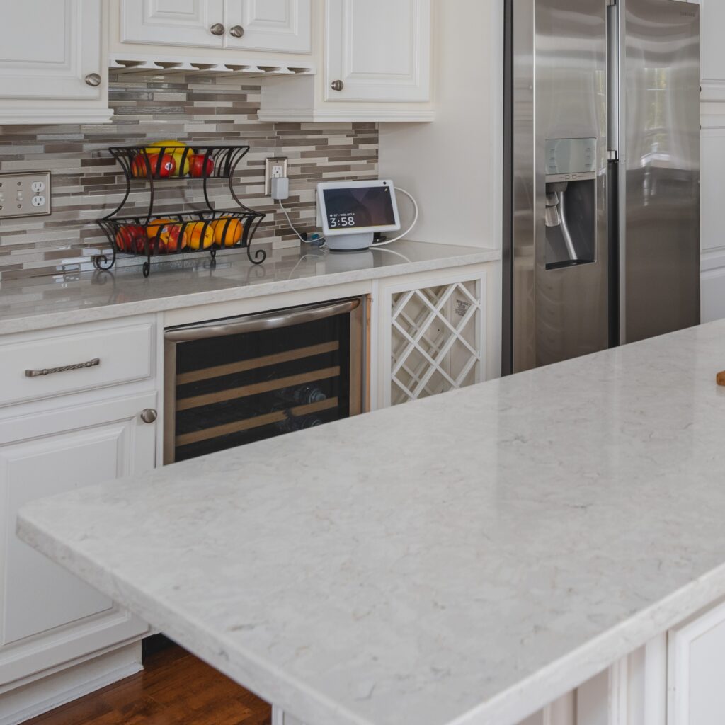 White countertop and cabinet Kitchen Remodel In Nokesville, VA