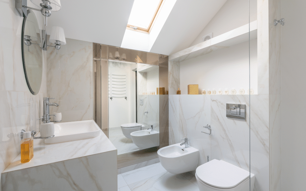 Elegant bathroom in white