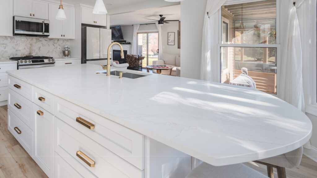 White kitchen in Bumpass VA with white countertop