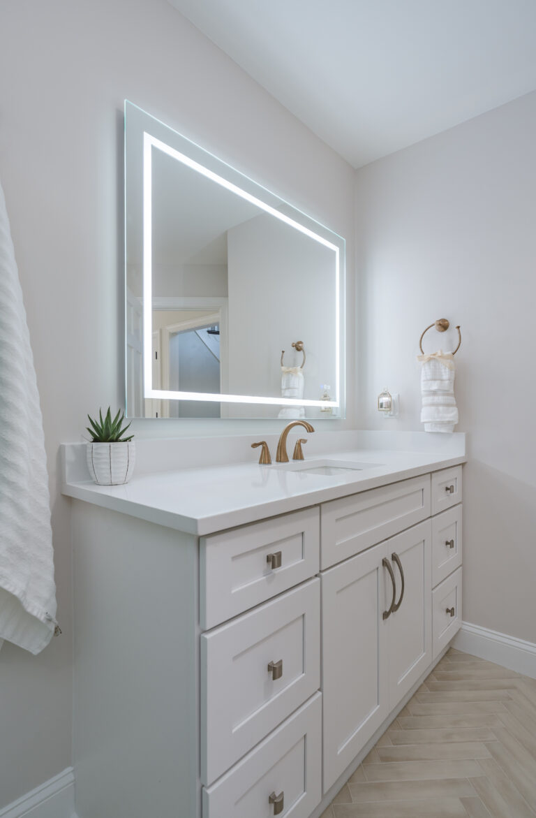 White shaker vanity