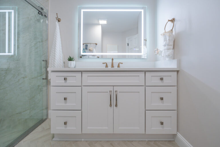 white vanity shaker style