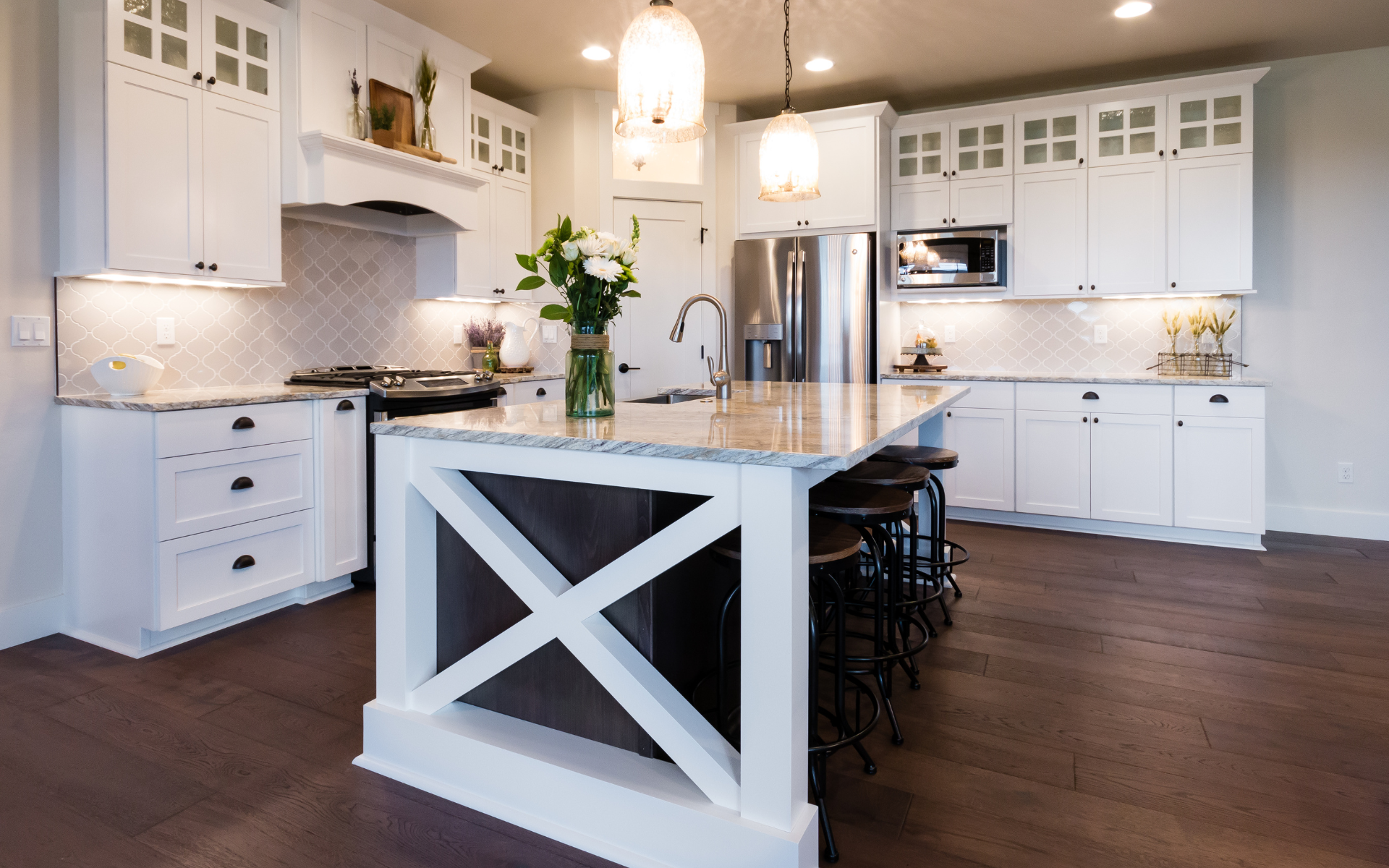 Kitchen with farmhouse countertops