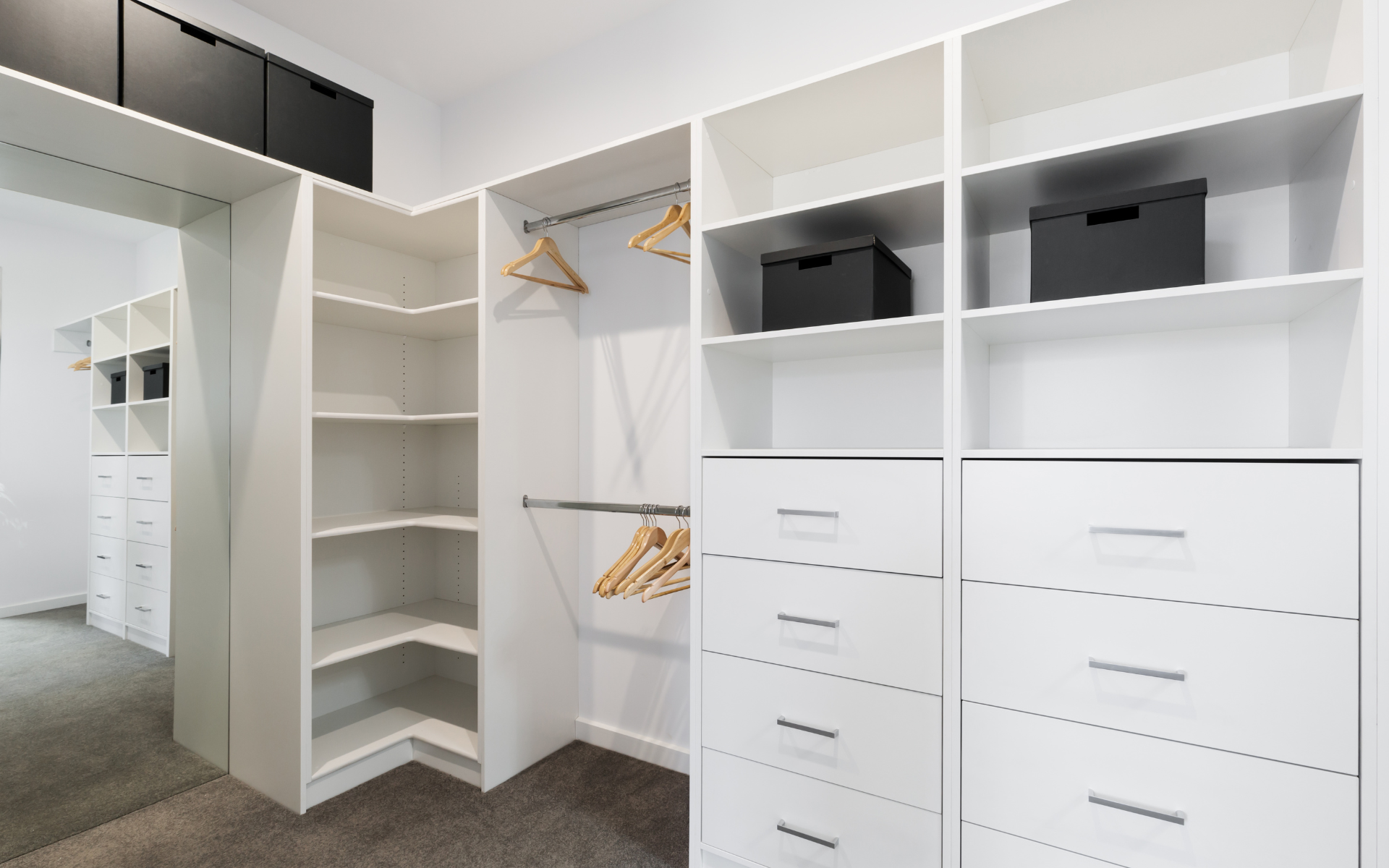 Elegant white custom closet