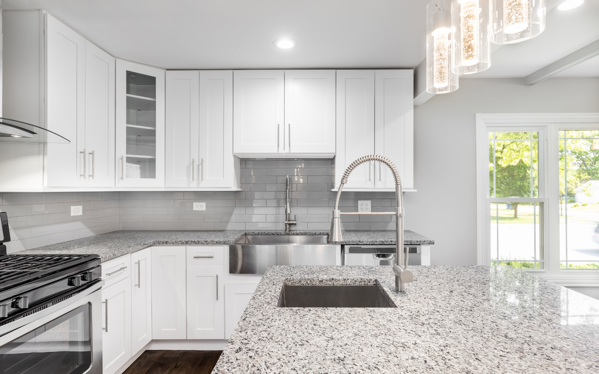 Kitchen with traditional countertops