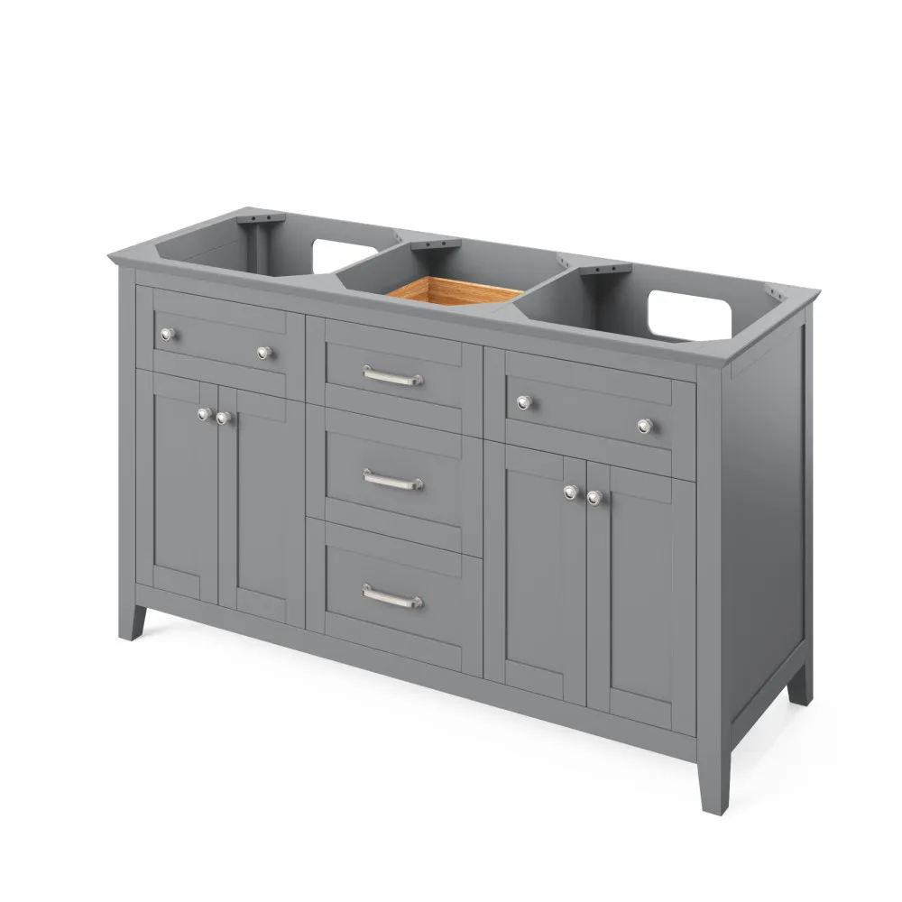 60" Chatham Double Sink Vanity Gray