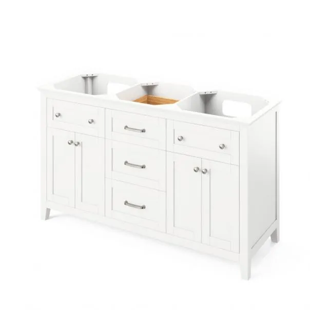 60" Chatham Double Sink Vanity White