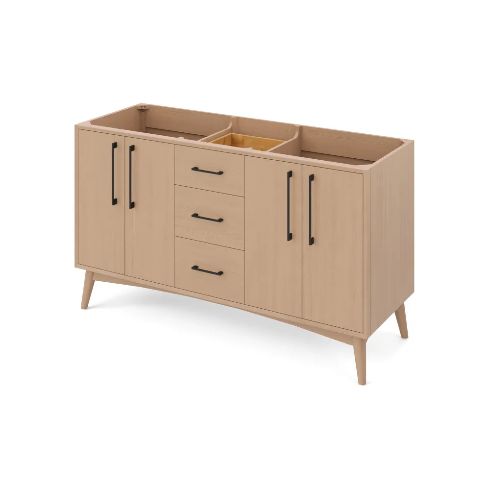 60" Dashwood Double Sink Vanity Natural Oak