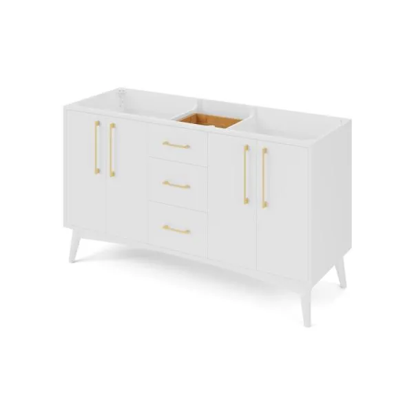 60" Dashwood Double Sink Vanity White