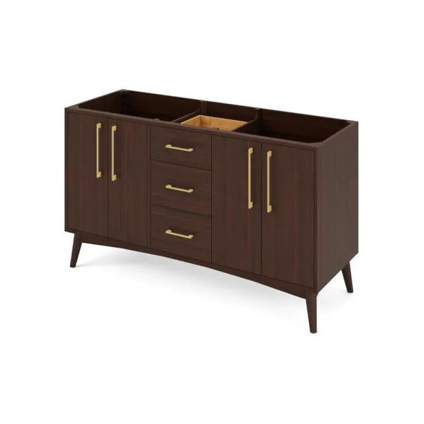 60" Dashwood Double Sink Vanity Dark Walnut