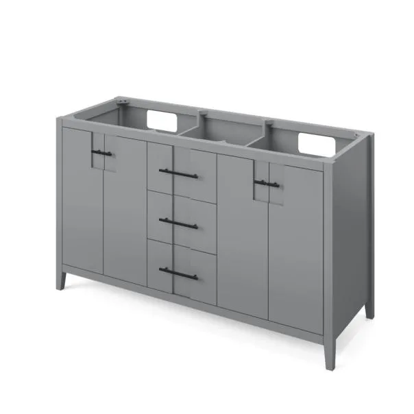 60" Katara Double Sink Vanity Gray