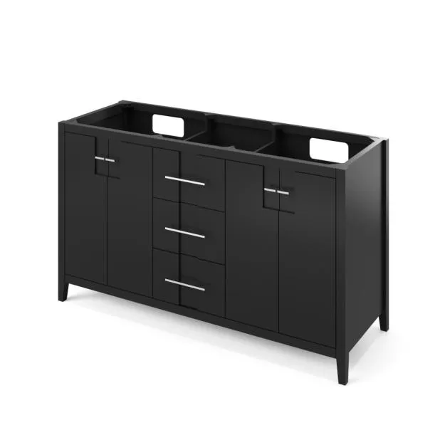 60" Katara Double Sink Vanity Black