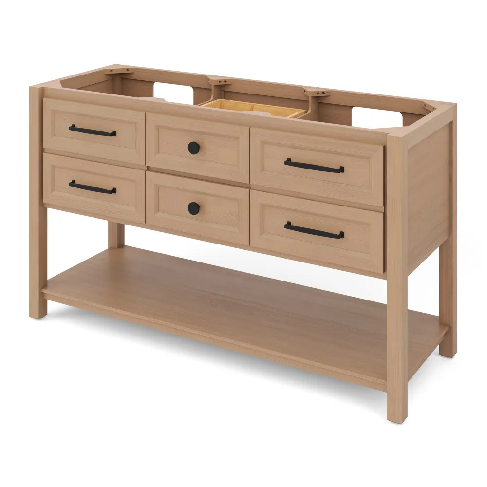 60″ Kipling Double Sink Vanity Natural Oak