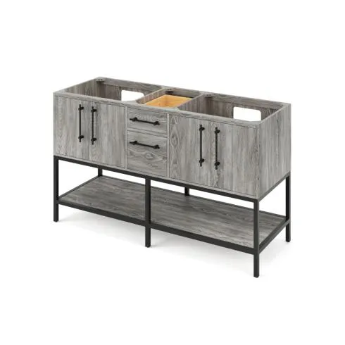 60" Pascal Double Sink Vanity Weathered Gray