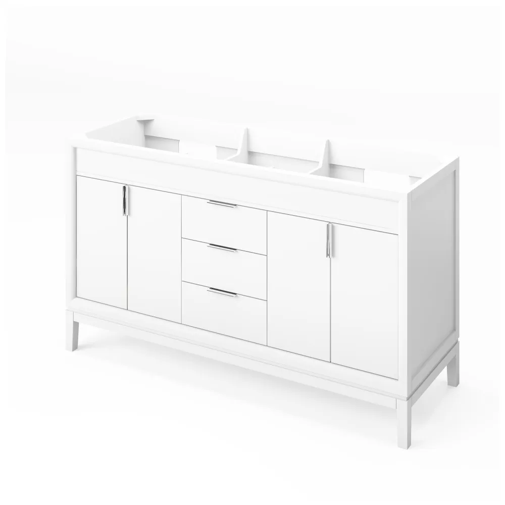 60″ Theodora Double Sink Vanity White