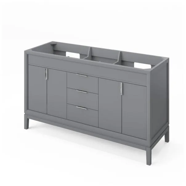 60″ Theodora Double Sink Vanity Gray