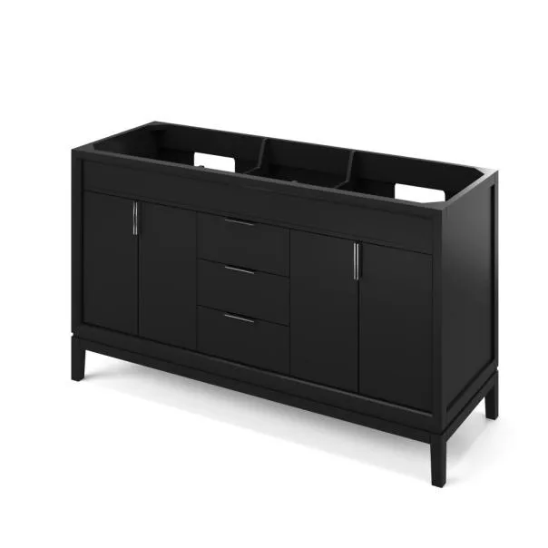 60″ Theodora Double Sink Vanity Black