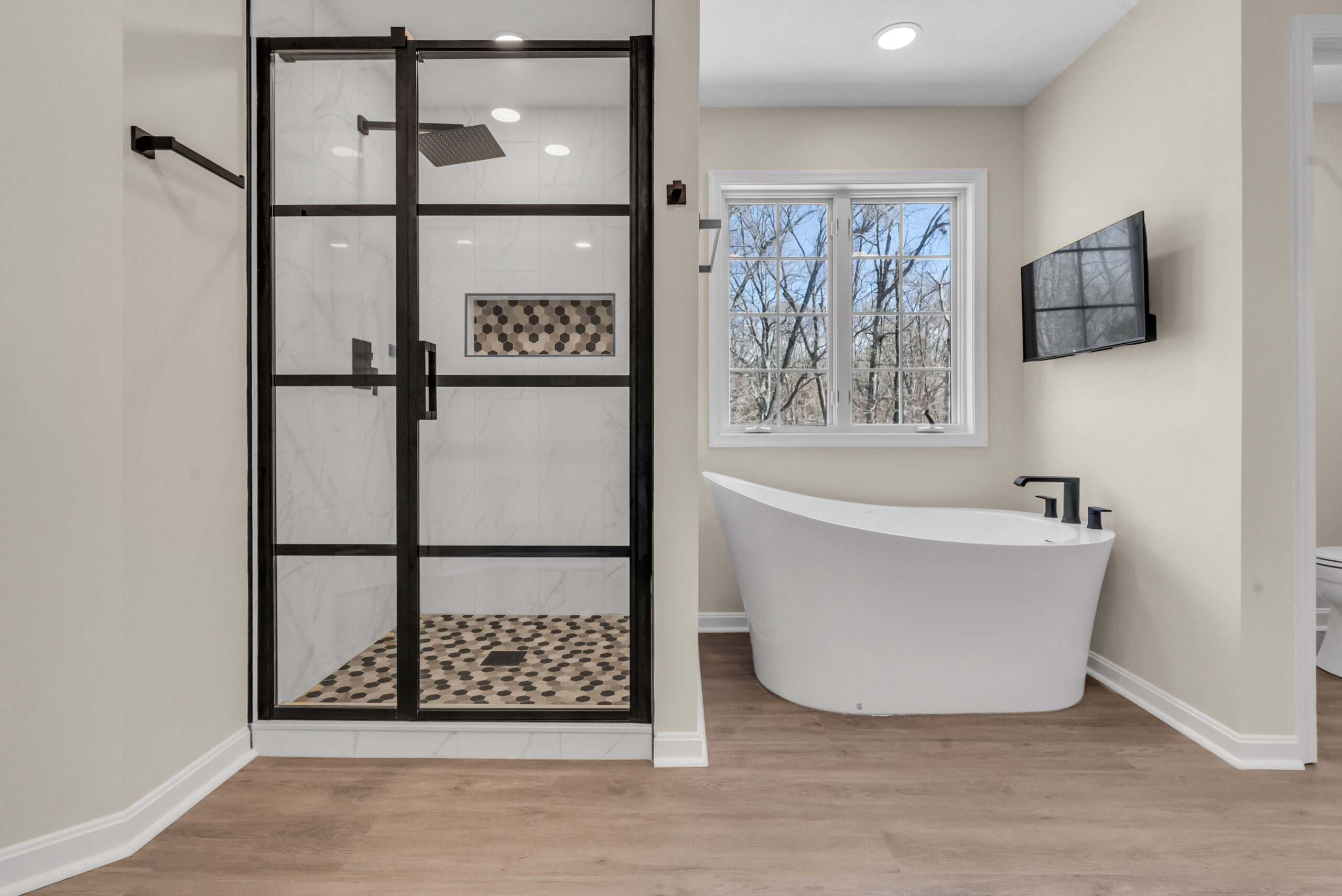 Modern Black & White Bathroom Remodel in Indian Head MD