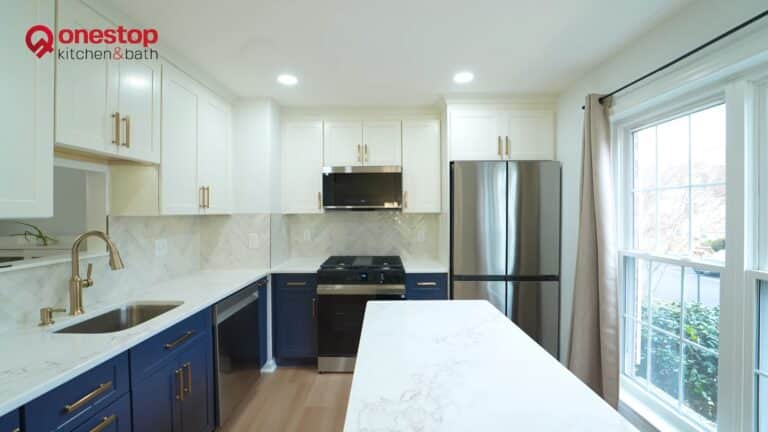 Navy and White Kitchen Remodel in Alexandria VA