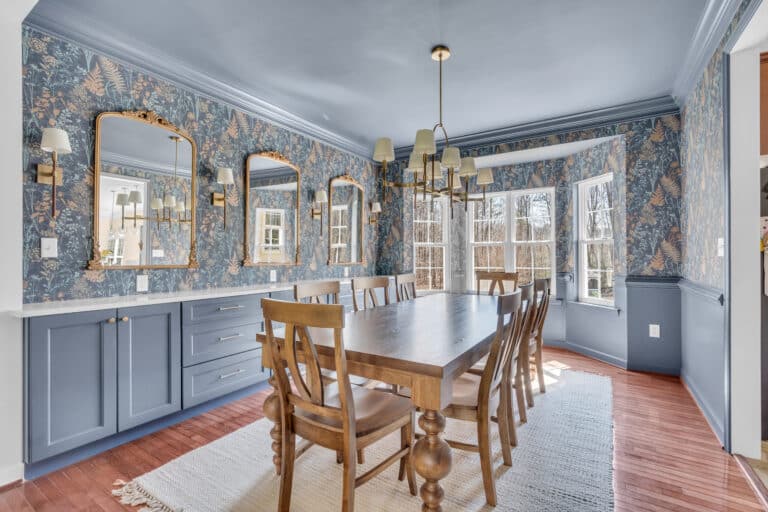 Botanical Dining Room Home Addition with Custom Cabinetry
